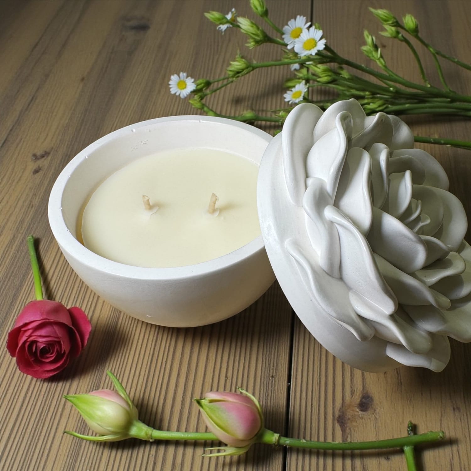 Bougie rechargeable collection Emy, grand format pot + recharge